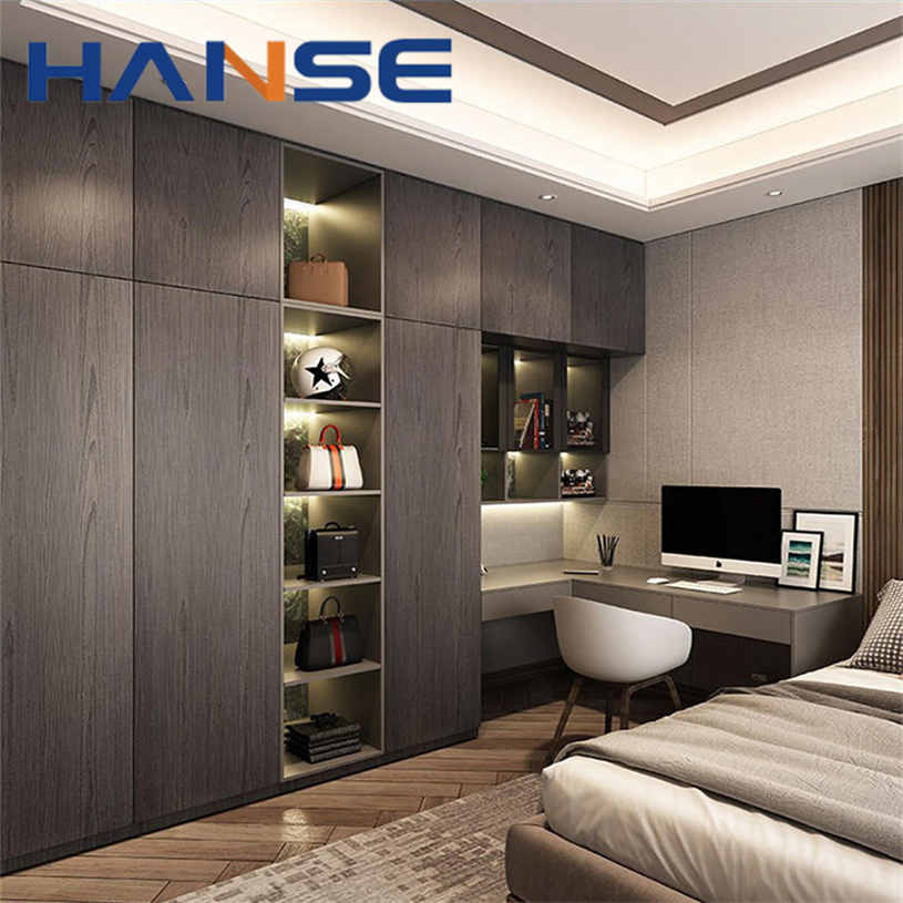 Custom Size Home Furniture Bedroom Modern Built in Portable Wooden Sliding Door Closet System Wardrobe