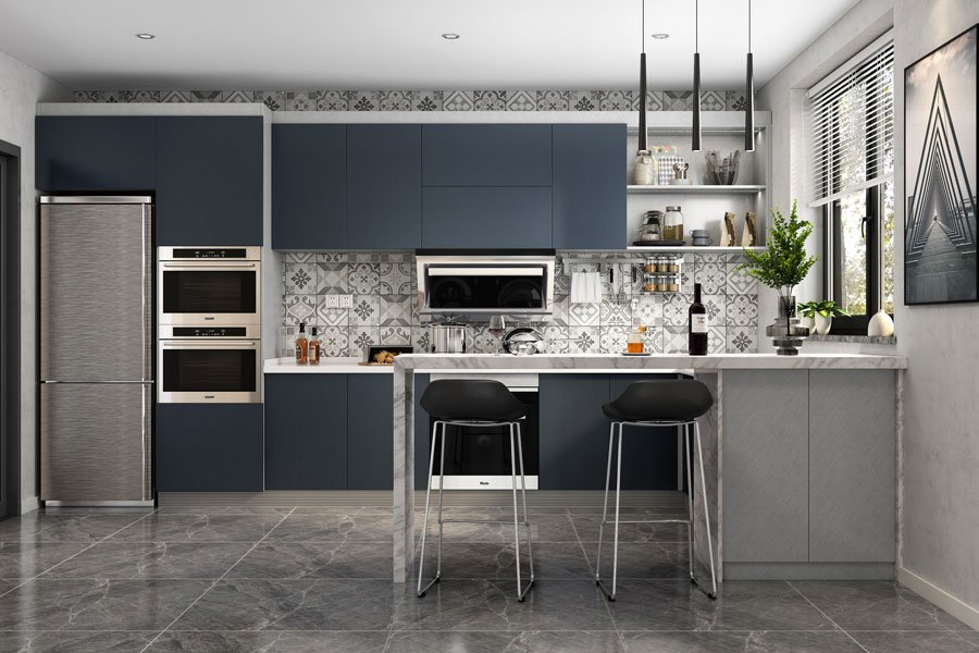 Elegant Black High Gloss Kitchen Cabinets for Modern Homes