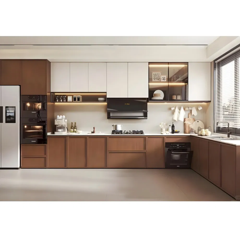 Designer Furniture New Chinese Style L-Shaped Kitchen Cabinets