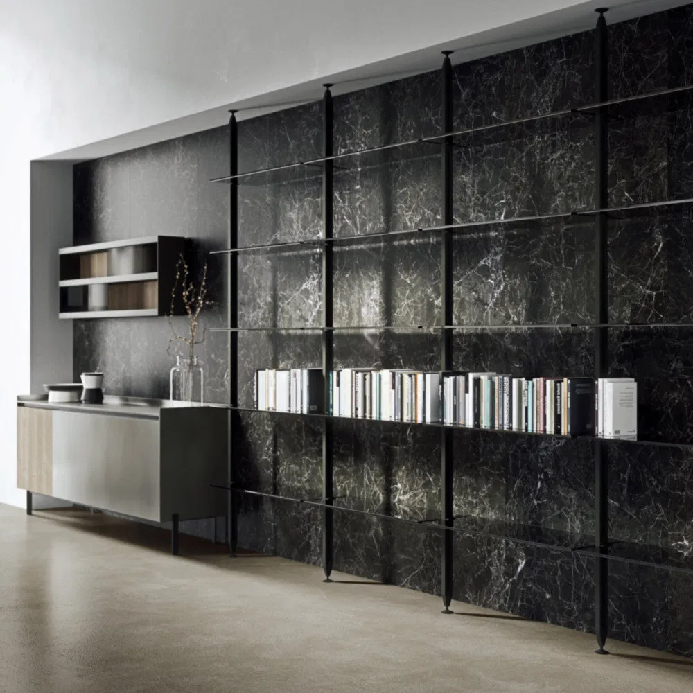 Moisture-Proof and Mildew-Proof Kitchen Furniture Design Modern Aluminum Frame Glass Cabinets for Prefabricated Residential Kitchens