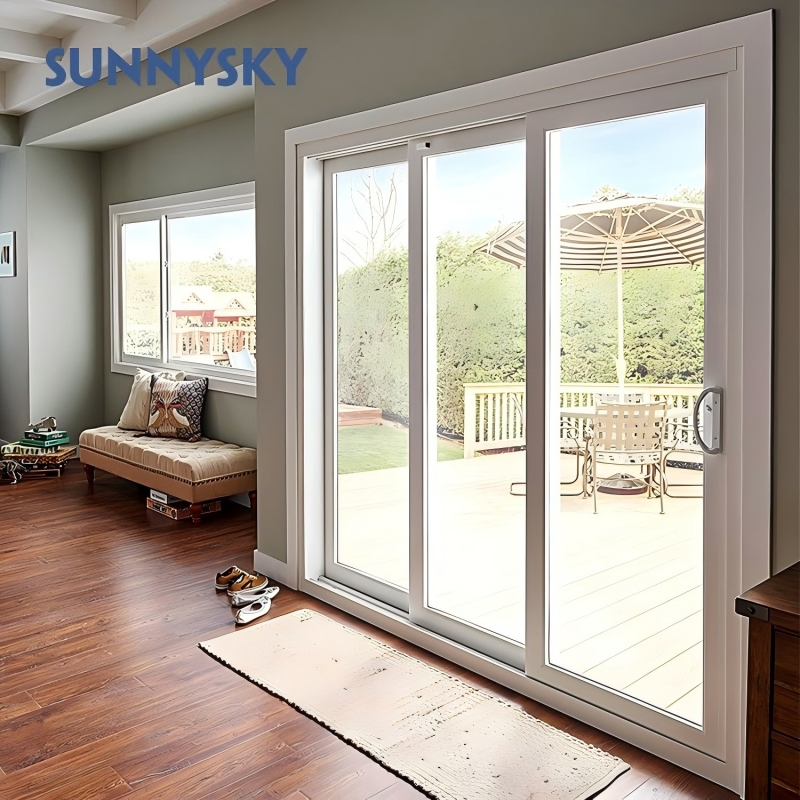 Slid Glass Door System for Bedroom Wardrobe Mirror Aluminum Alloy Sliding Doors