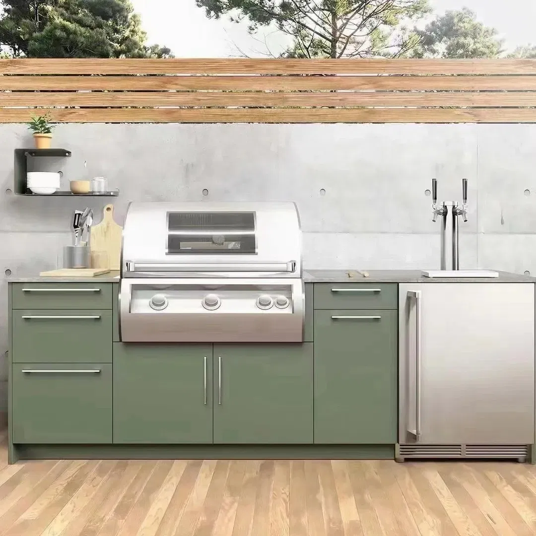 2024 High Quality Stainless Steel Aluminum Frame Outdoor Kitchen Cabinet