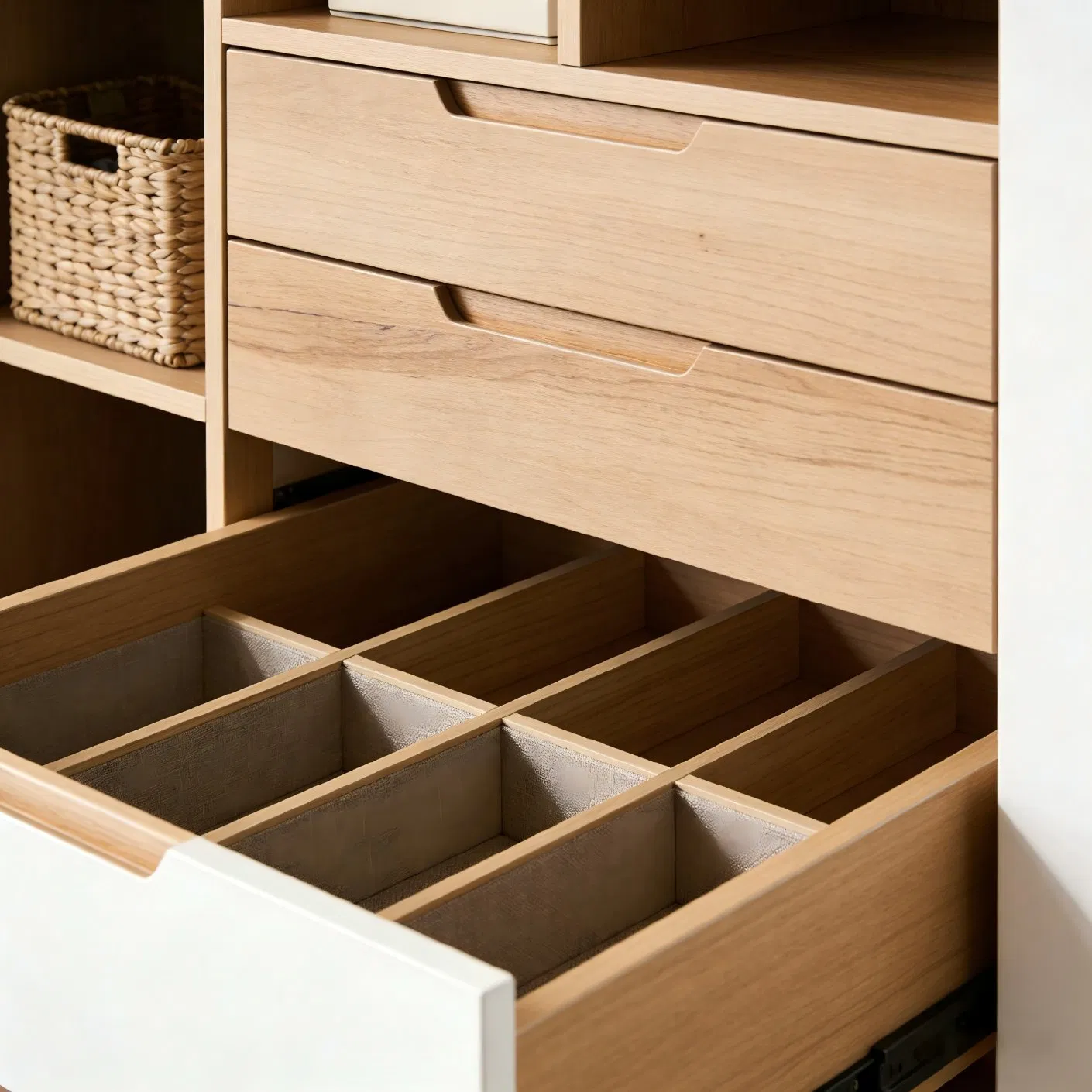 Melamine Faced MDF Walk-in Closet Cabinet System with Modular Design