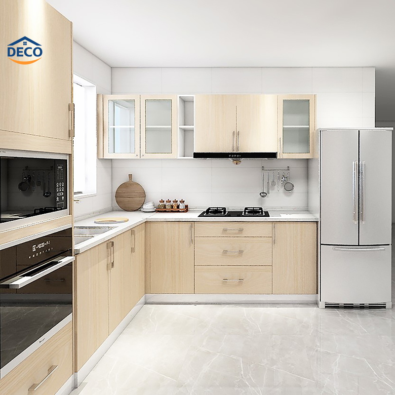 Customized Modern Storage Furniture New Kitchen Cabinets PVC Kitchen Cabinet Pantry Unit