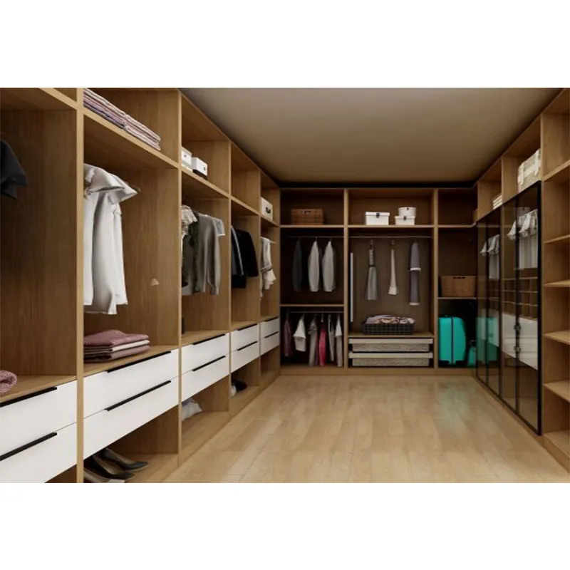 Customized Modern Wooden Closet Systems Walk in Closet Bedroom Wall Wardrobe