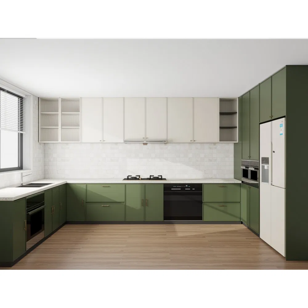 Modular Solid Wood Kitchen Cabinet System with Smart Storage Solutions