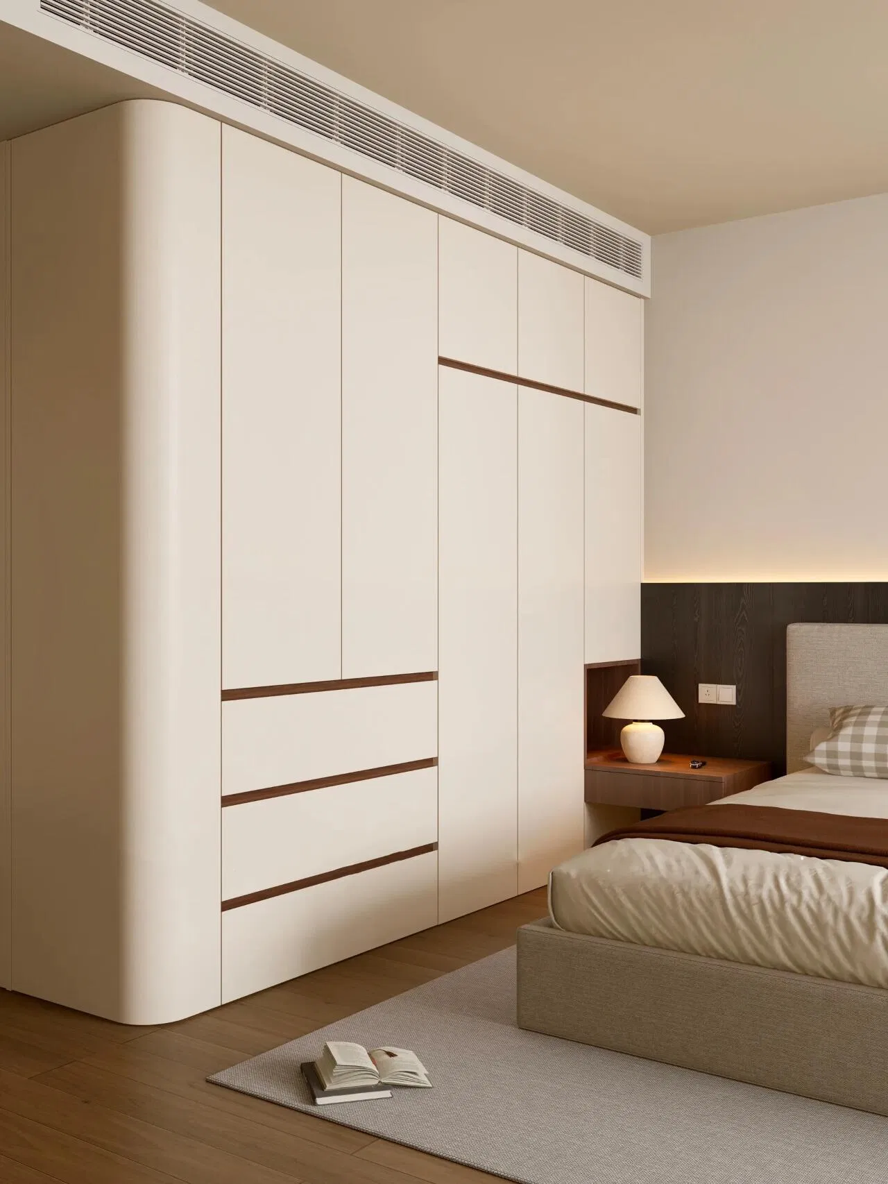 2025 Custom Luxury Modern Walk in Closet Wardrobe Systems Design Wood Bedroom Cupboards for Bedroom Open Wardrobe