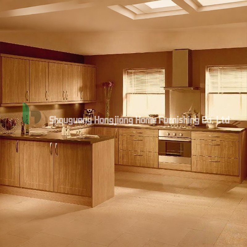 Log Style U-Shaped Open Kitchen Cabinet Customization