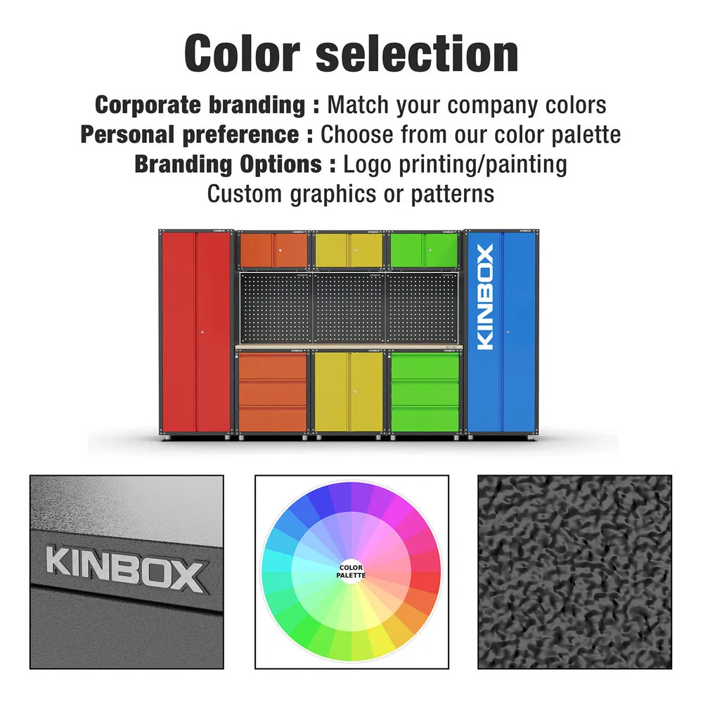 Supports Customized DIY Modular Kinbox Combinations Garage Storage Unit with Base and Wall Cabinets