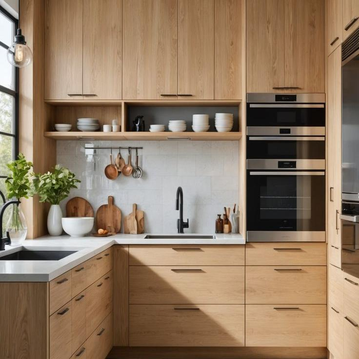 High-End Custom Kitchen Cabinets Solid Wood with Matte Painting Finish