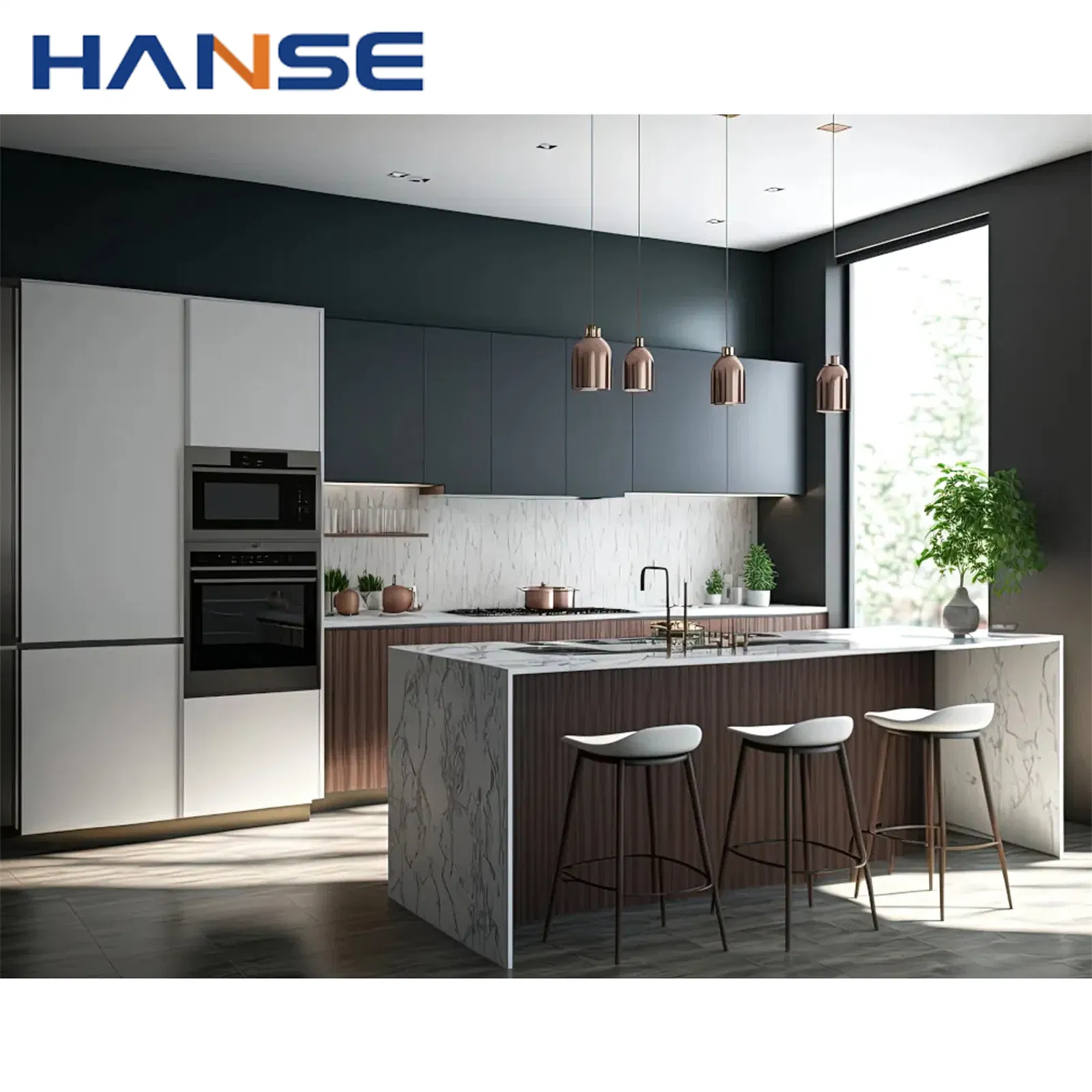 Factory Customized Design Modern Complete Sets Kitchen Cuisine Cabinets with Island