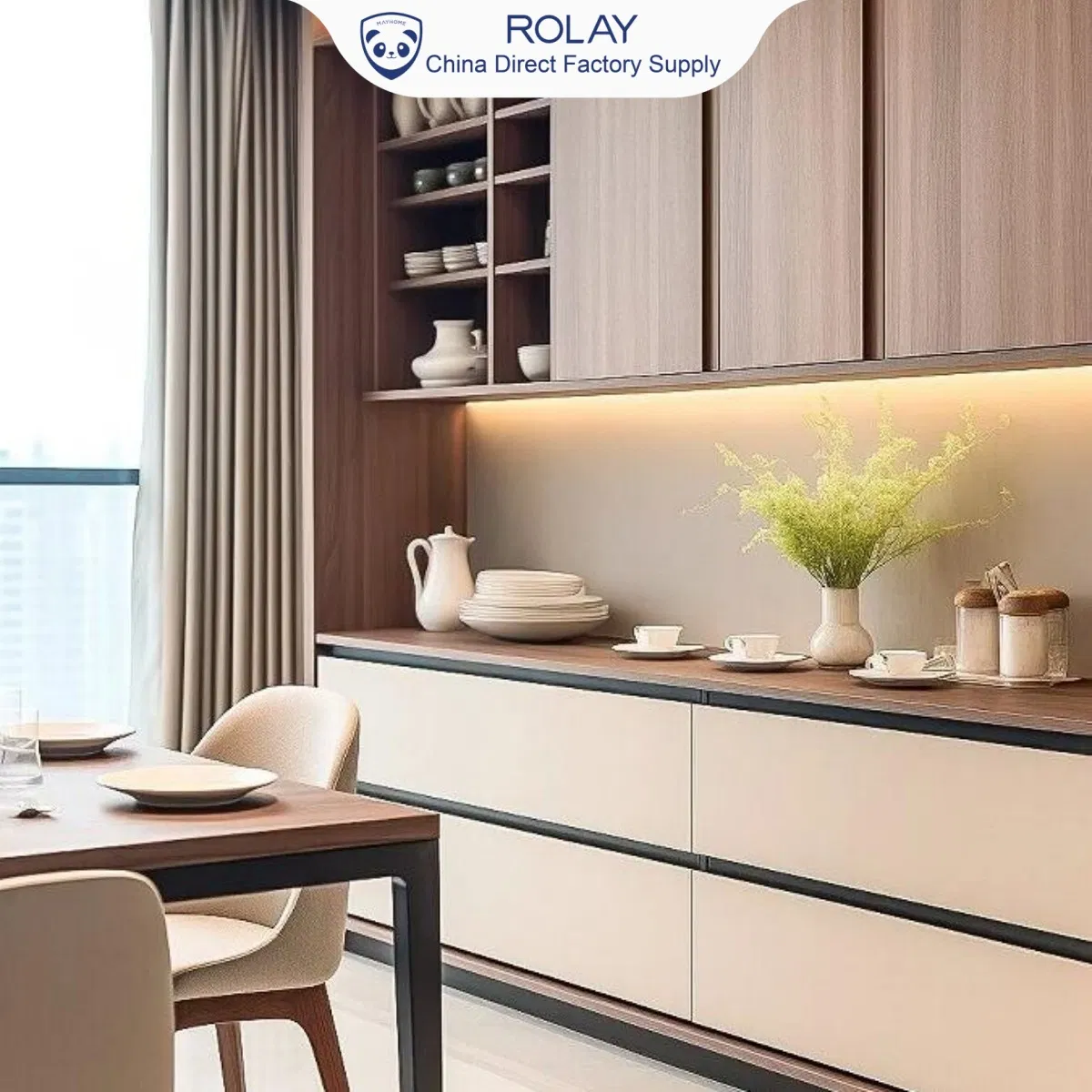 Smooth Sliding Rail Stable Shelf Placement Fade-Resistant Coating Modular Kitchen Cabinet System