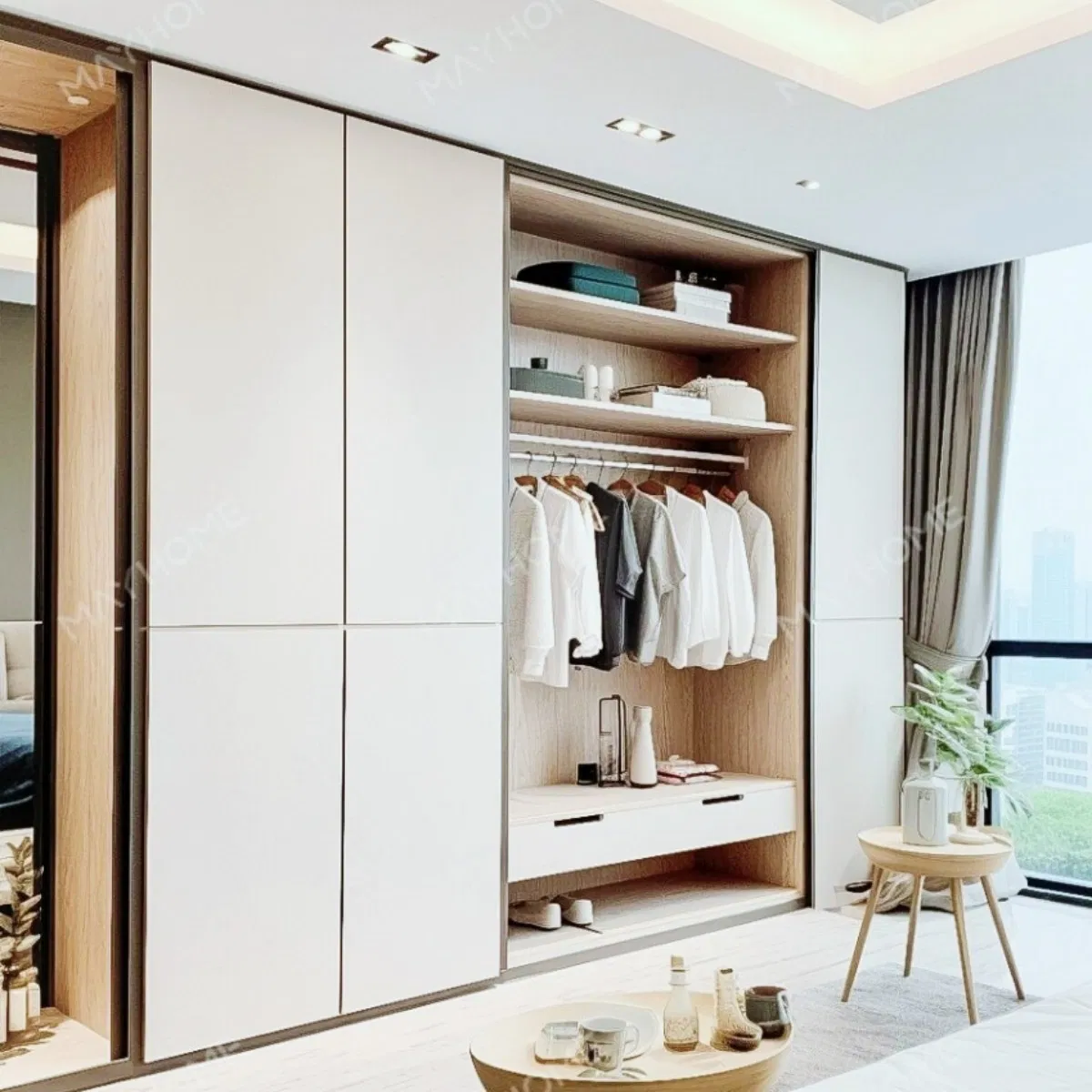 UV Protection CNC Processed Chemical Hassle Free Bedroom Closet System in China