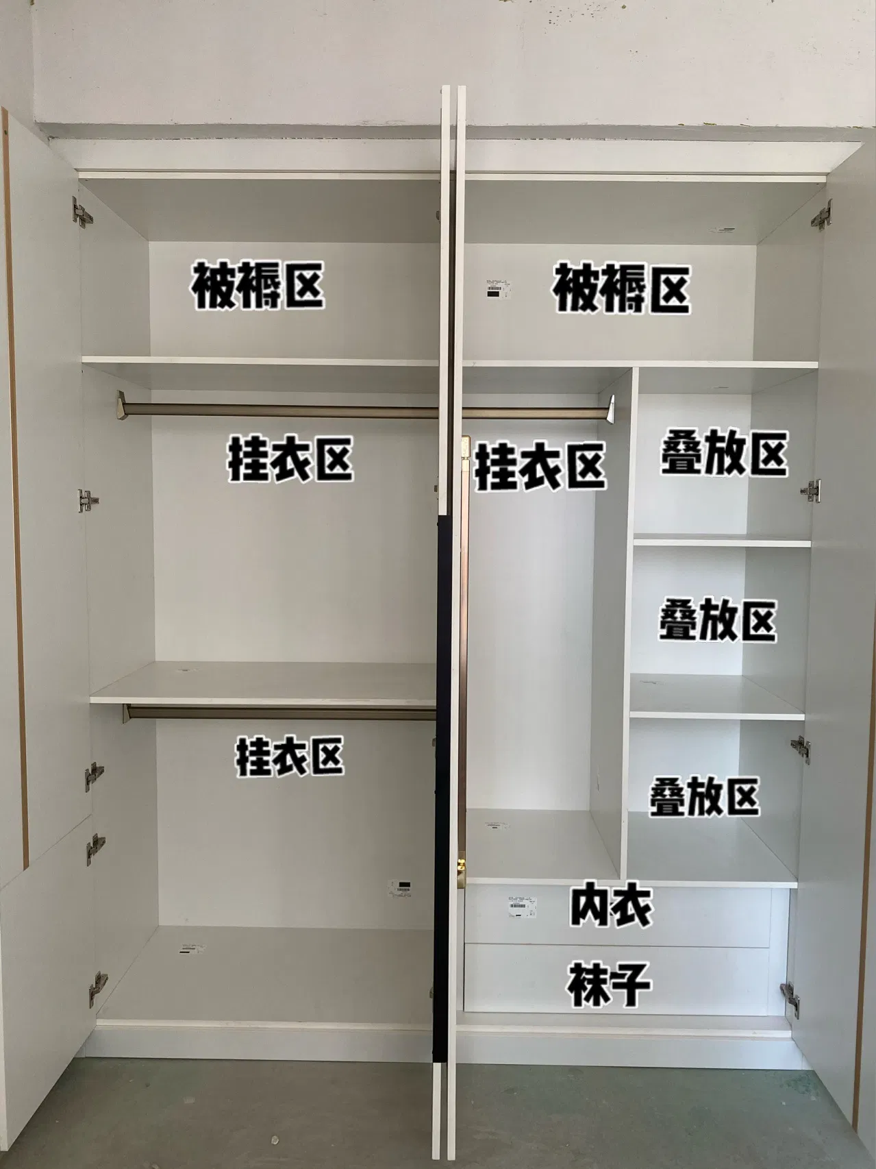 Aluminum Pole System Wooden Wardrobe Cabinet Closet Sliding Doors Walk in Closet