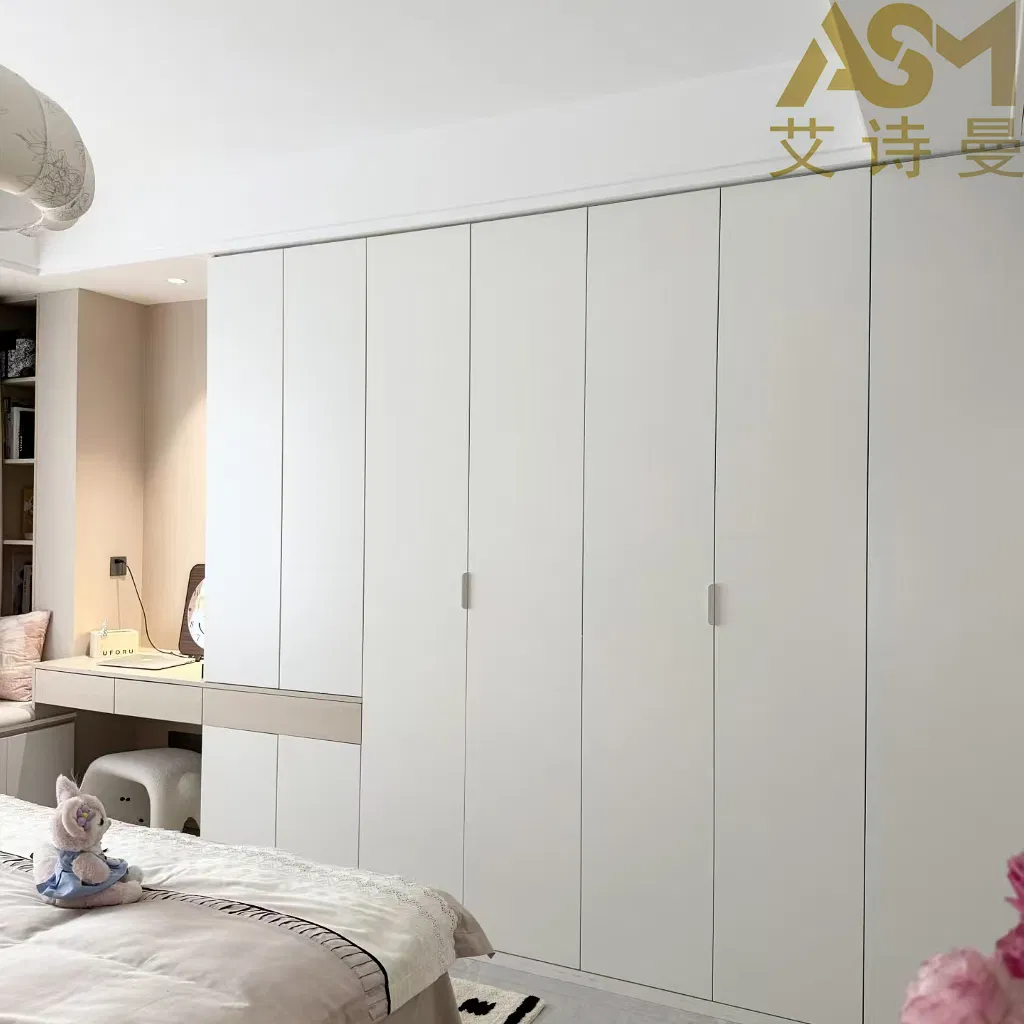 Modern Door Wooden Wardrobe Cabinets Bedroom Furniture Double Swing Door Wardrobe Closet Designs Furniture Wooden Hinged Particle Board Wardrobe