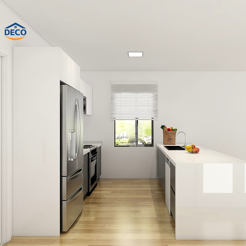 Wood Grain and Lacquer Finish Handleless Kitchen Cabinet for Homeowner and Builder High Gloss Kitchen Cabinet