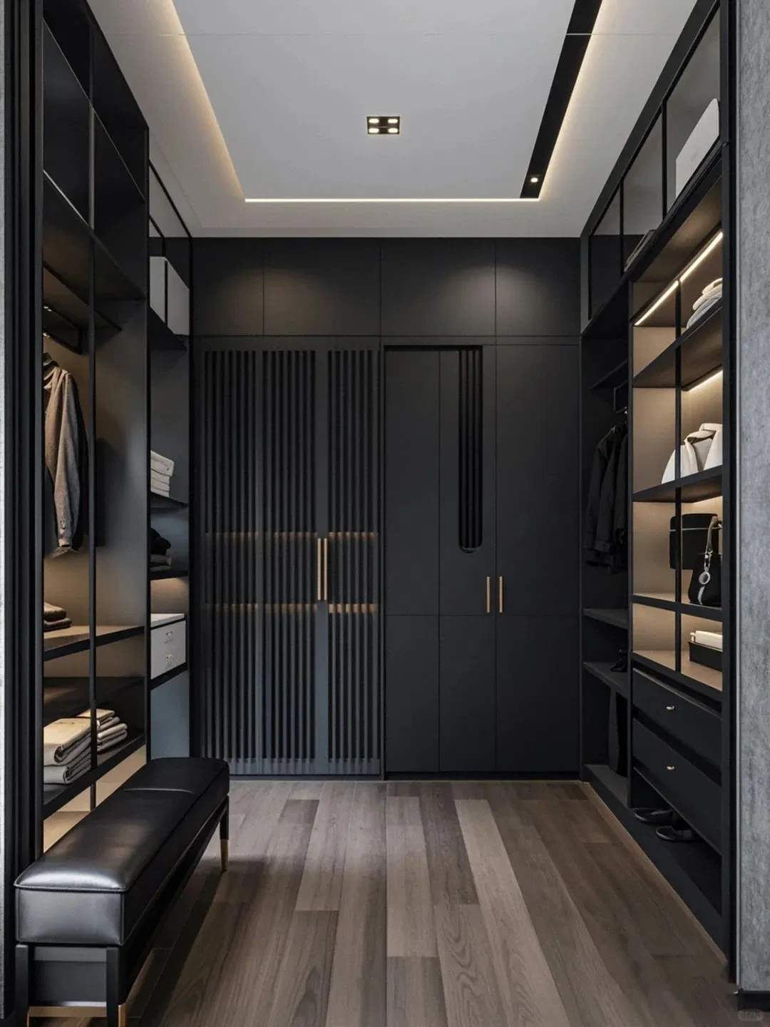 Luxury Modern Walk-in Closet Systems Custom Spacious Wardrobe Organizers Furniture