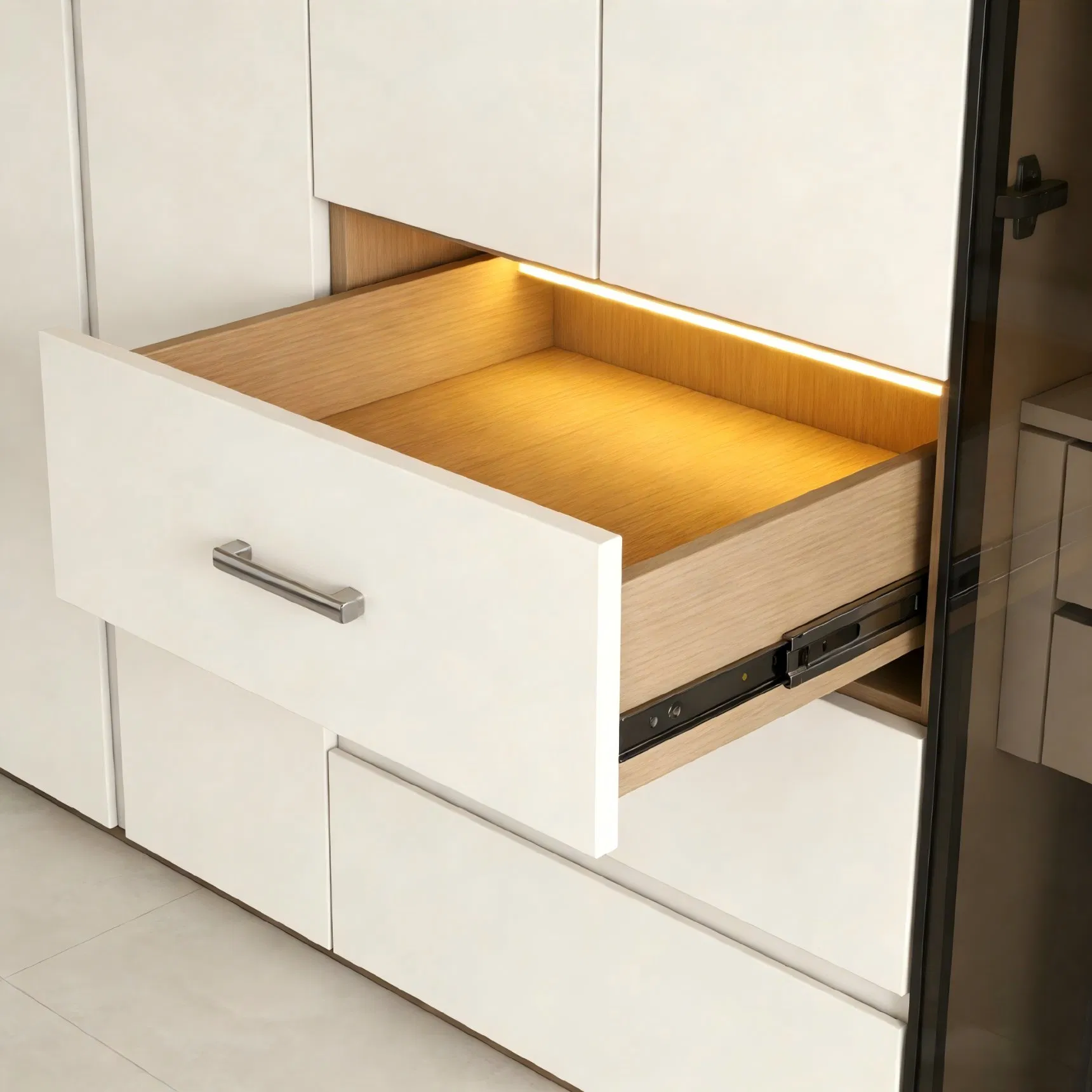 Versatile Modular Wardrobe System with Drawers and Shelves