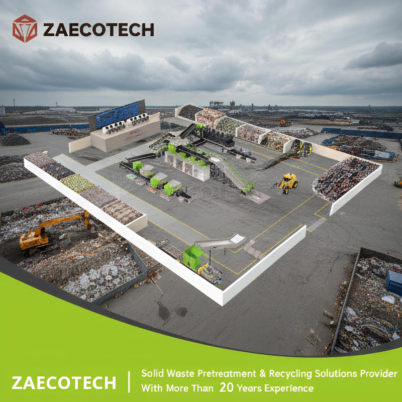 High Volume Waste Sorting Systems with Heavy-Duty Industrial Shredders