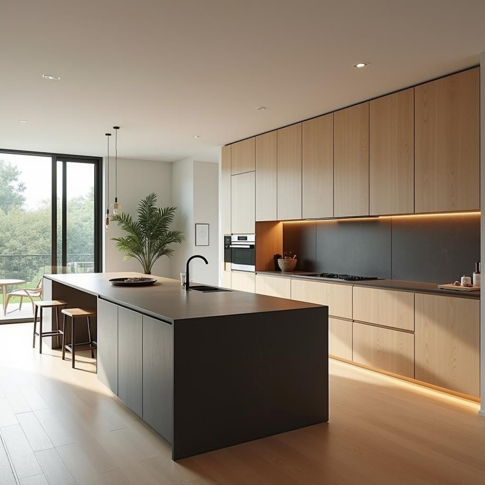 Matte Finish Kitchen Cabinets Stylish Storage System for Modern Home Kitchen Decoration