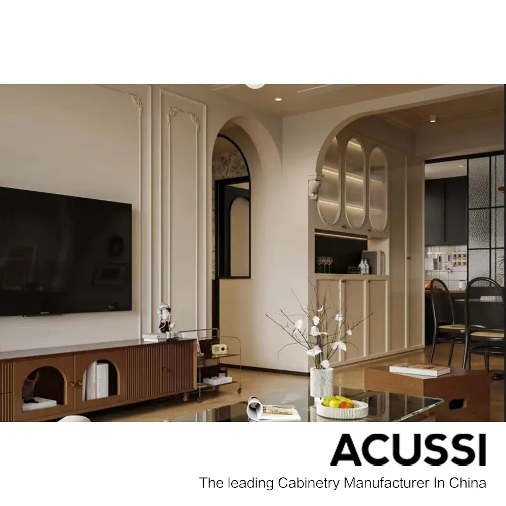 L-Shaped Multi Color Simple Design Melamine Modular Kitchen Cabinets