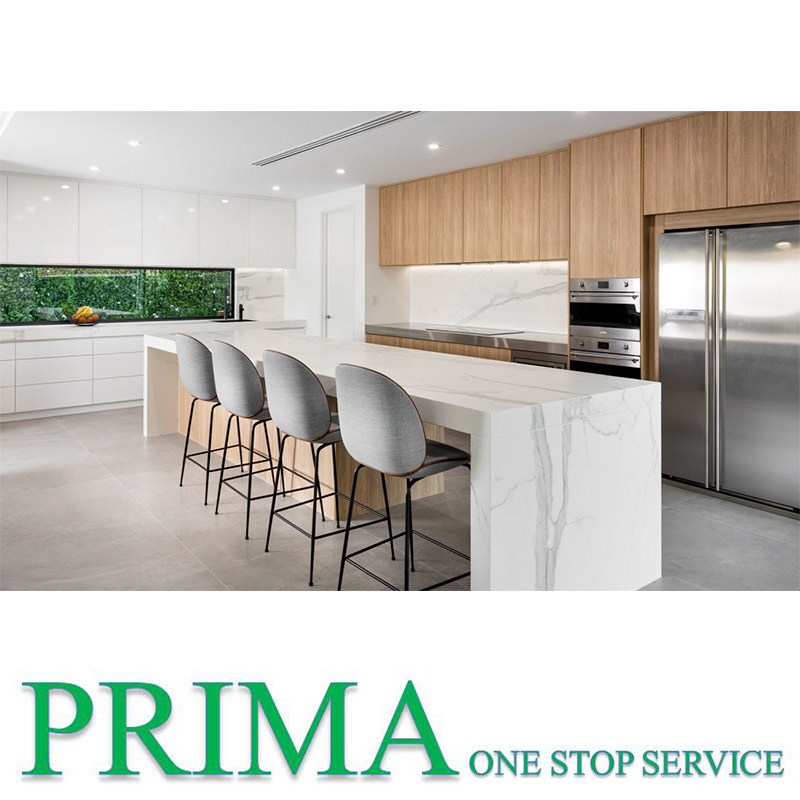 Best Sale Light Grey Handleless Kitchen Cabinet Set