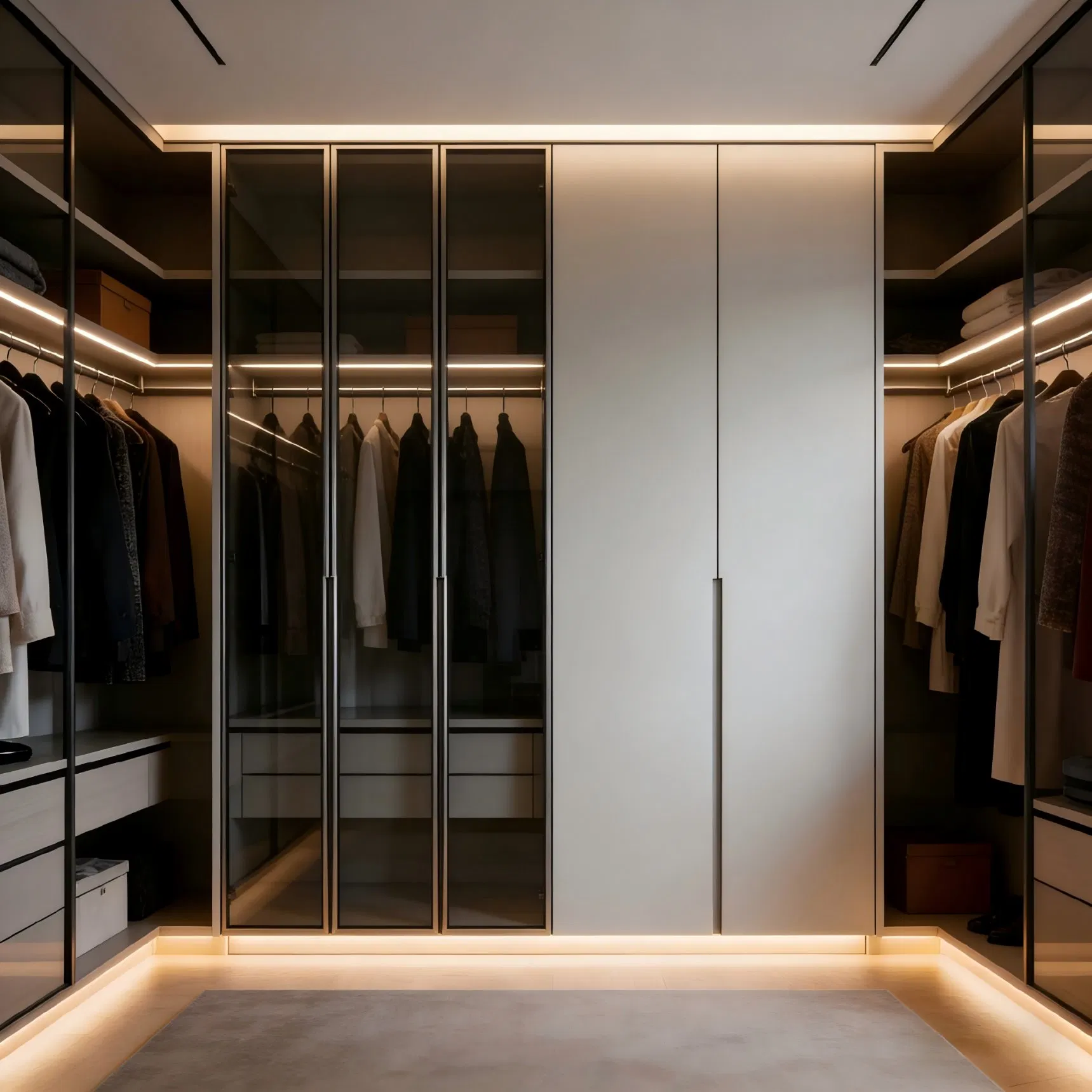 Modern Luxury Walk-in Closet System Designed for Designer Homes