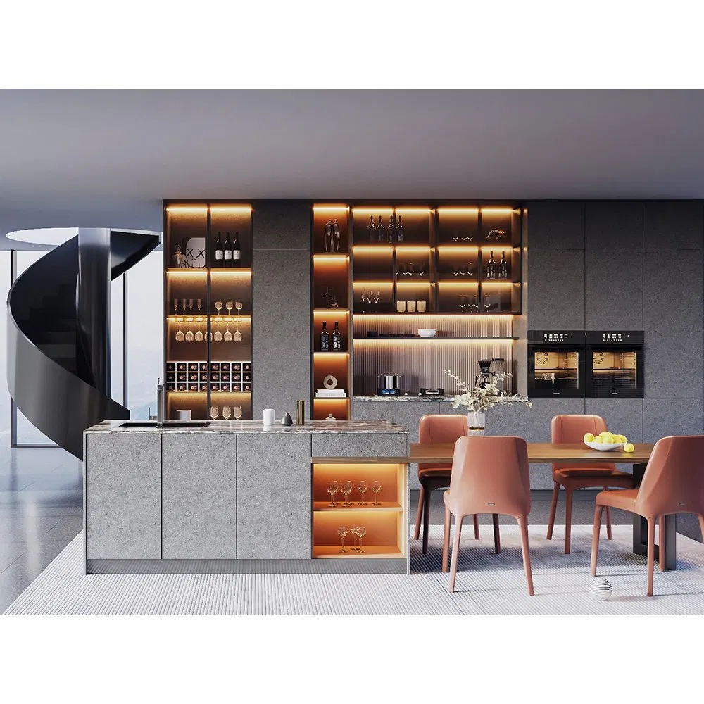 Modern Design Custom Furniture Small Full White L Shaped Melamine Kitchen Cabinets