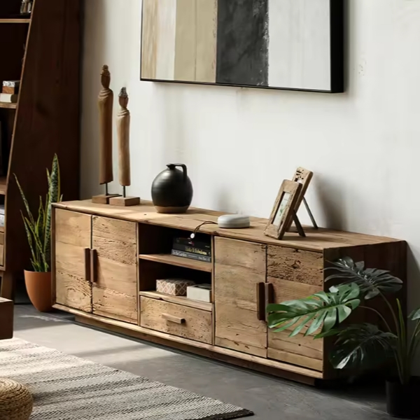 Modern Design Solid Wood Modular Living Room Cabinet Stand TV Cabinet Home Craft Storage Unit TV Cabinet