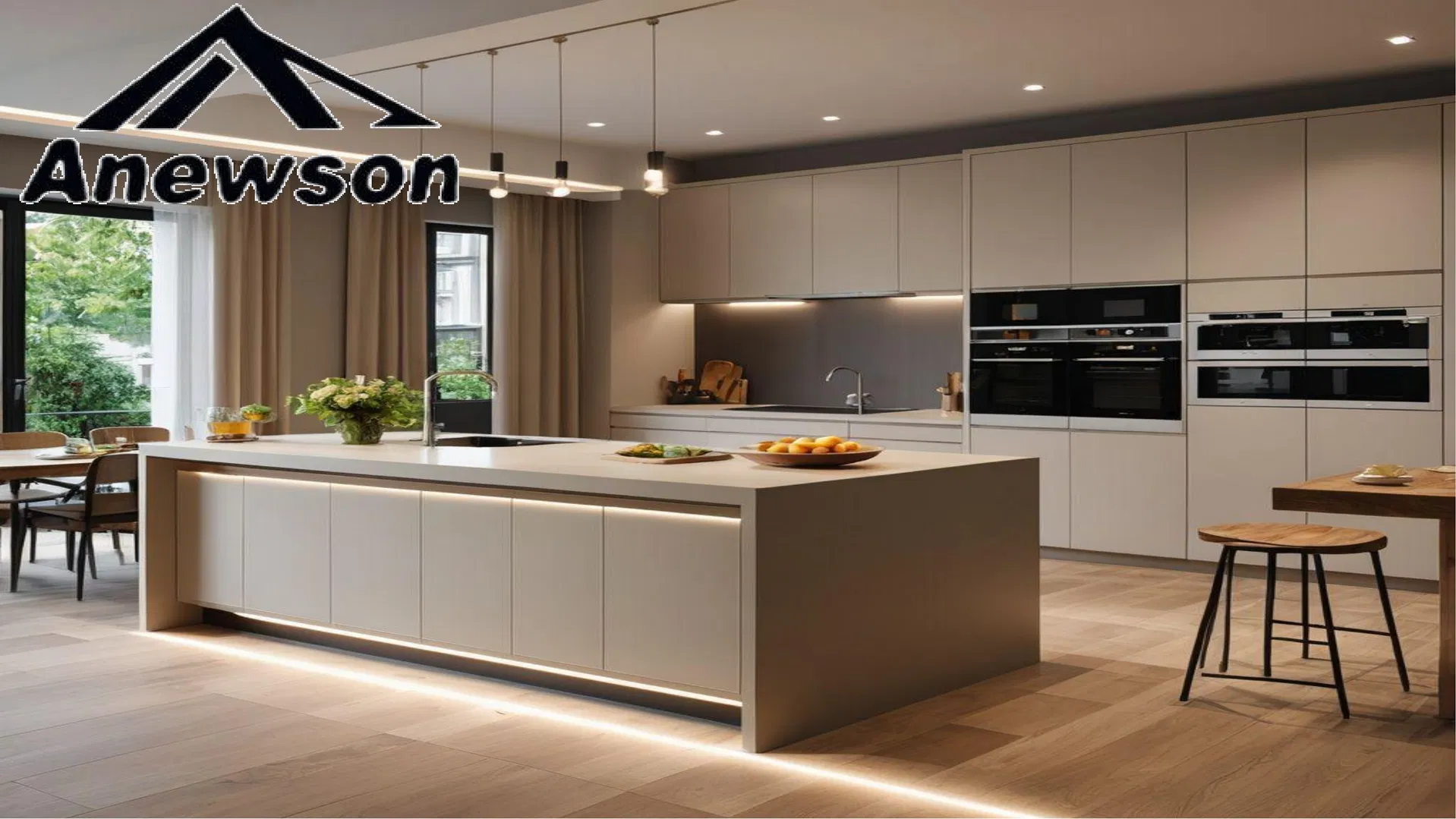 Elegant Black High Gloss Kitchen Cabinets