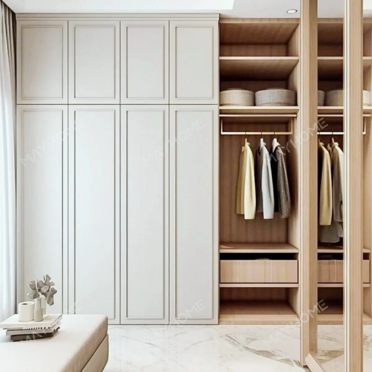 UV Protection CNC Processed Soft-Close Doors Chemical Free Bedroom Closet System with Factory Price