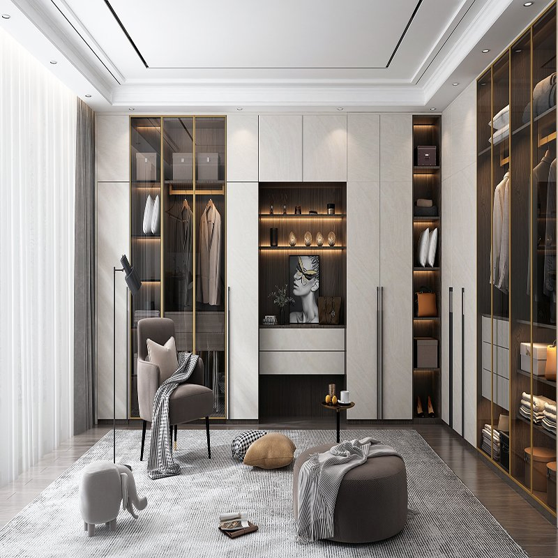 Custom Closet Planner Aberto Modern Hinge Sliding Glass Door Built in Children's Wardrobe Closet Organizing Systems