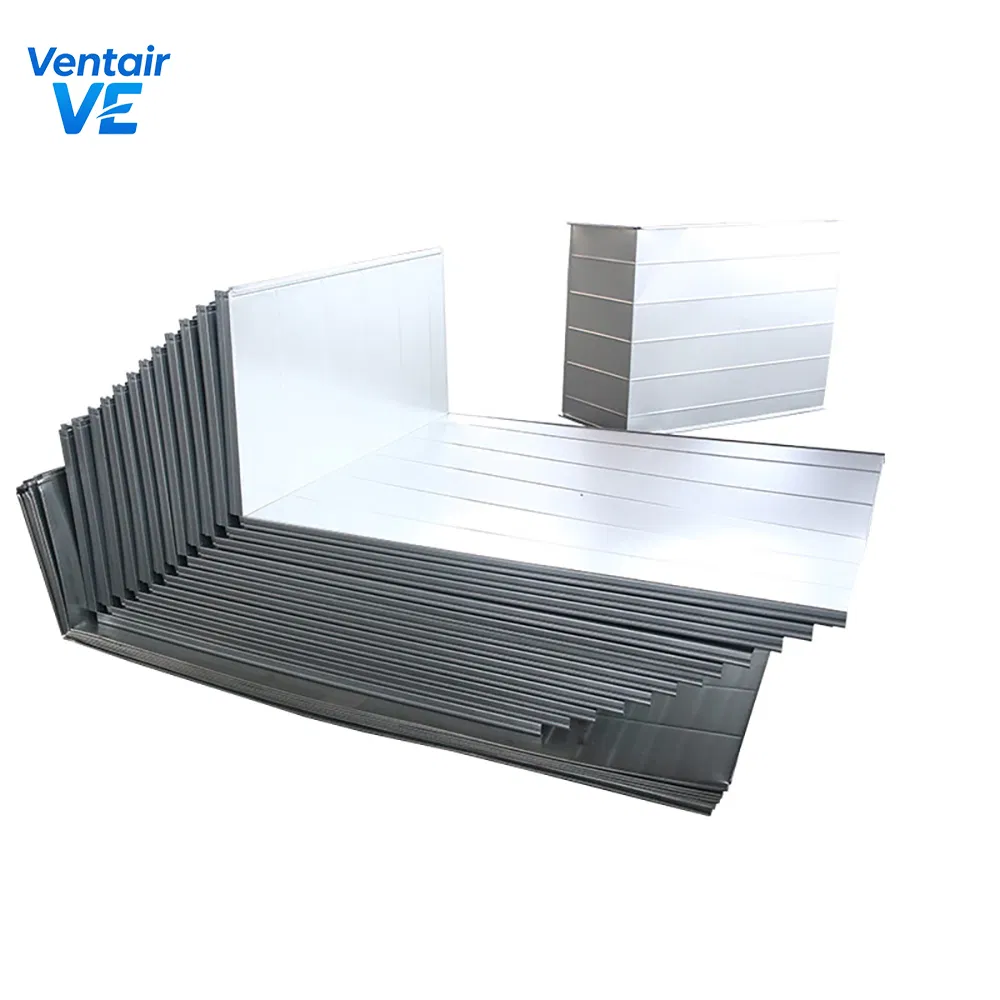 L Shaped HVAC Ventilation System Flange Galvanized Steel Rectangular Air Duct