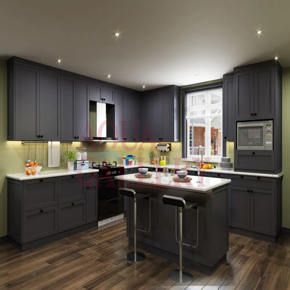 Lacquer Finish MDF Cheap Shaker Door Kitchen Wall Unit Luxury Wall Units Solid Wood Bookcase Wall Units