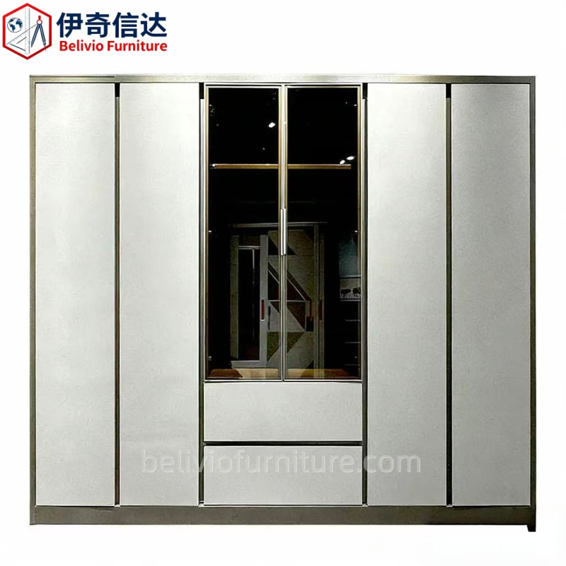 Modern Luxury 6 Door Closet Bedroom Closet and Modular Closet Storage Cabinet