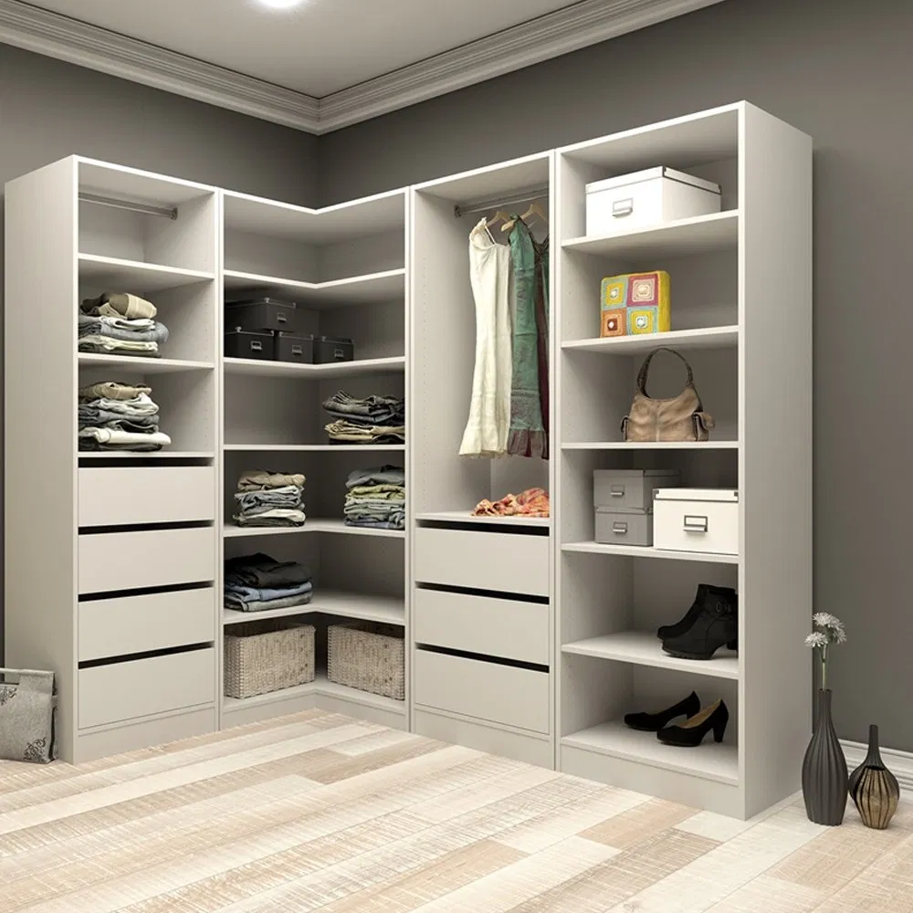 Luxury Hotel Furniture Walk in System Organizer Clothes Cabinet Custom Bedroom Walk in Closet Wardrobe