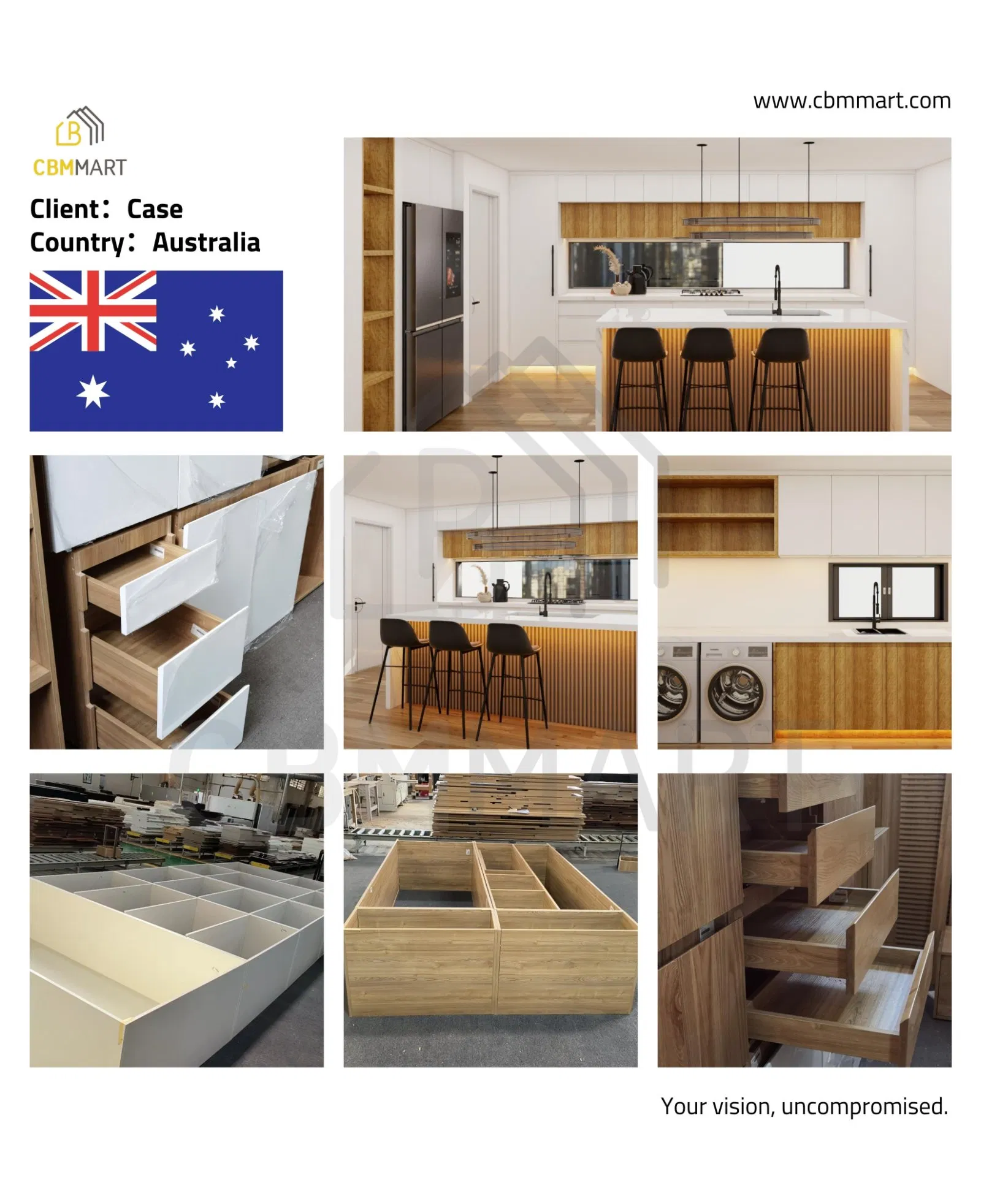 Cbmmart Custom Rta Kitchen Set Furniture Design Modern Aluminum Frame Glass Cabinets Stainless Steel