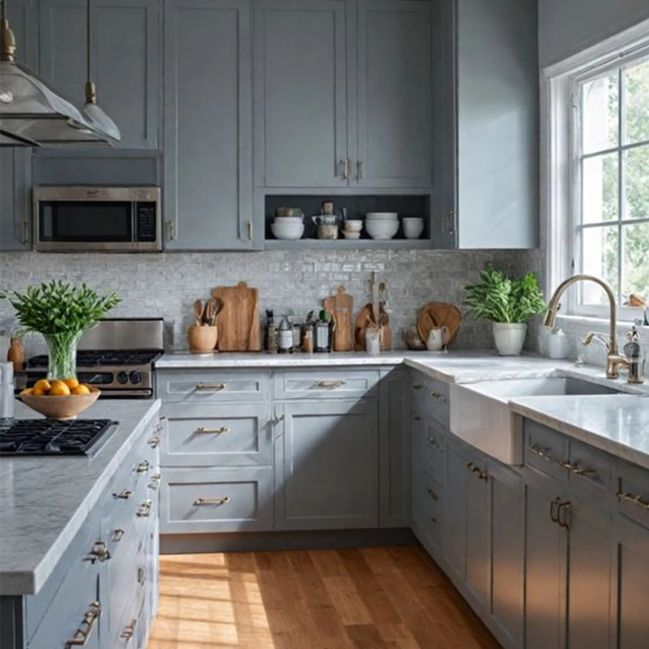 Upper Kitchen Cabinets Kitchen-Unit for Vacuum Furniture Fabricado En China Cocina Furniture