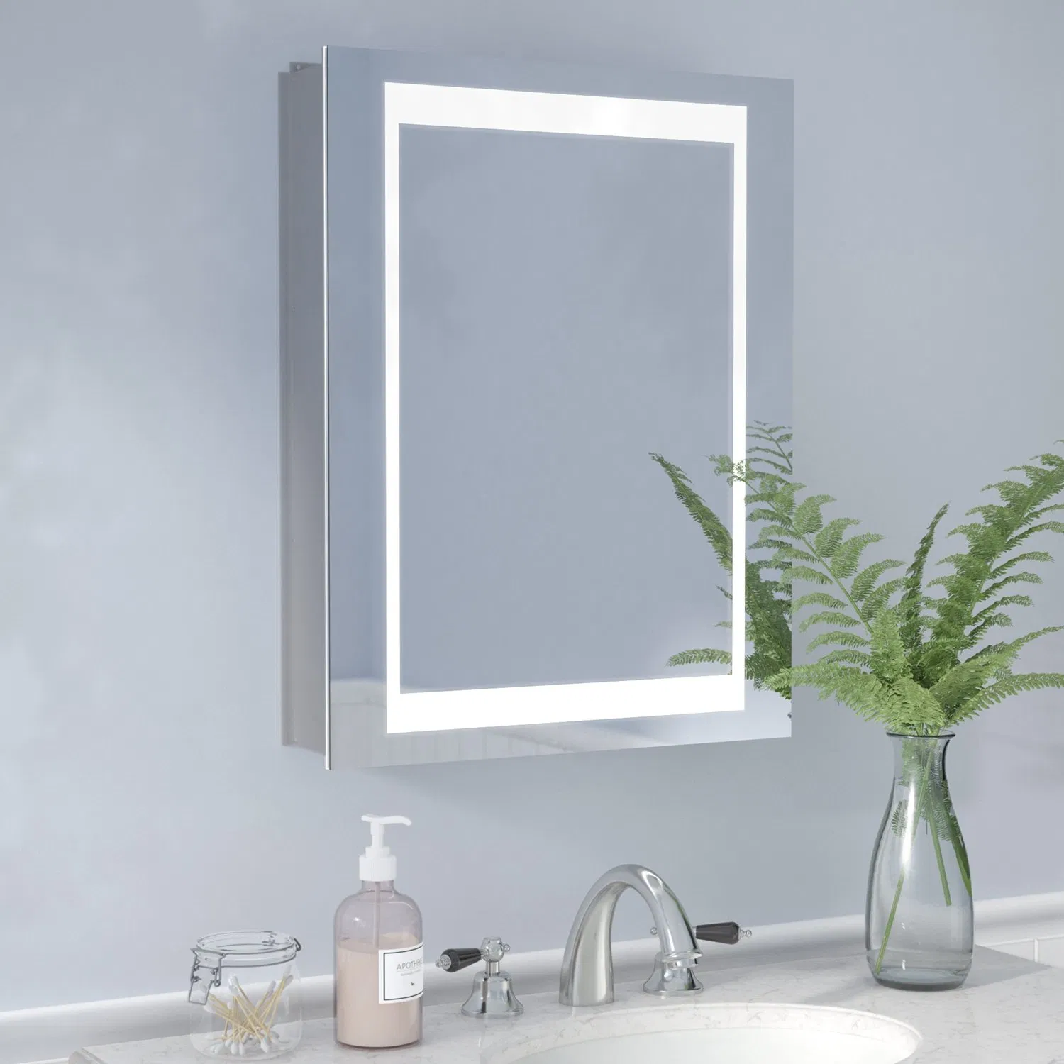 Home Decor Wholesale Bathroom Kitchen Aluminium Frame Accessories Vanity Bluetooth Furniture Smart Lighted LED Medicine Cabinet