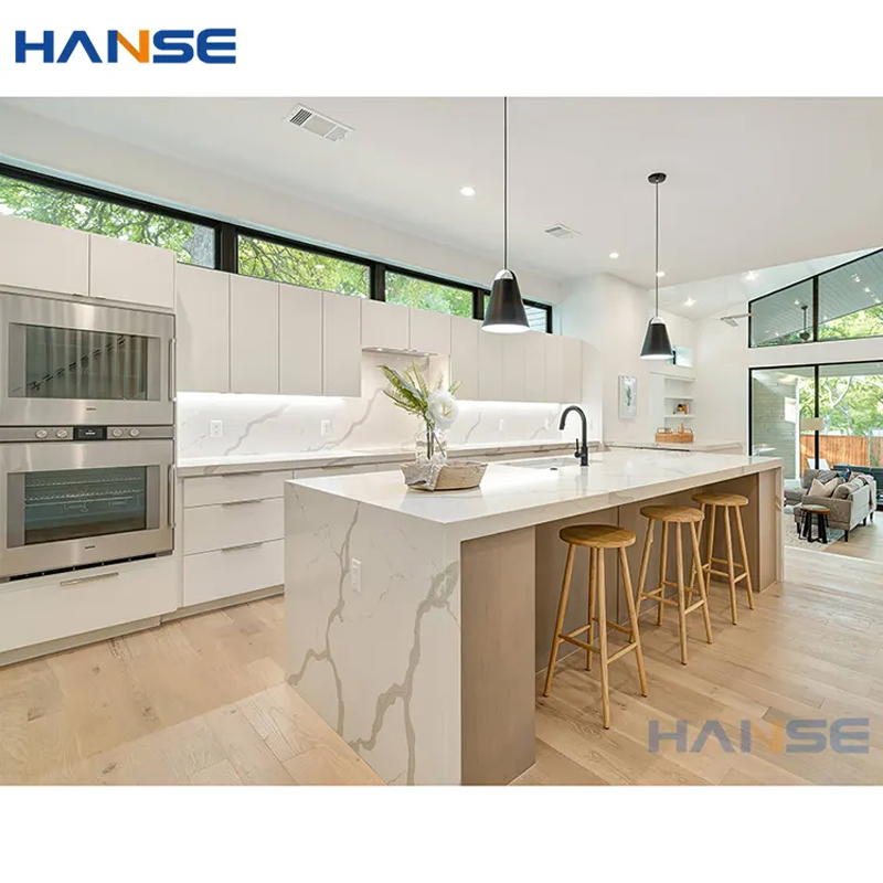 Modern Home Paint Wooden Cabinet Furniture Design High Glossy Lacquer Handleless Wood Kitchen Cabinets Set