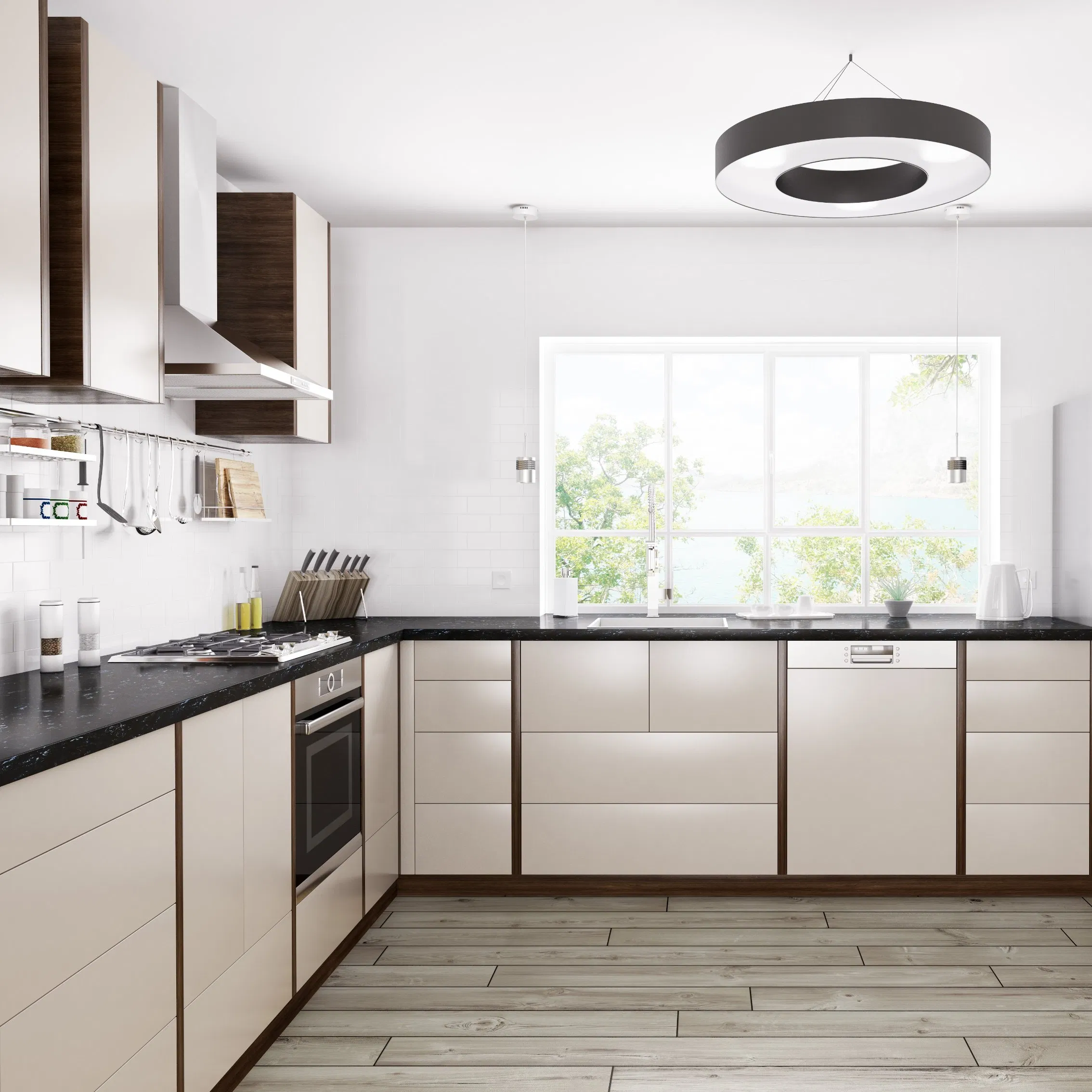 Modern New White Lacquer Finish Design Alacena Wholesale Furniture Kitchen Cabinets Units