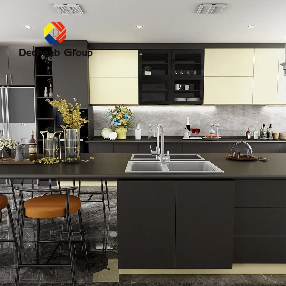 Custom Assemble Modern High Gloss UV Painting Kitchen Cabinets