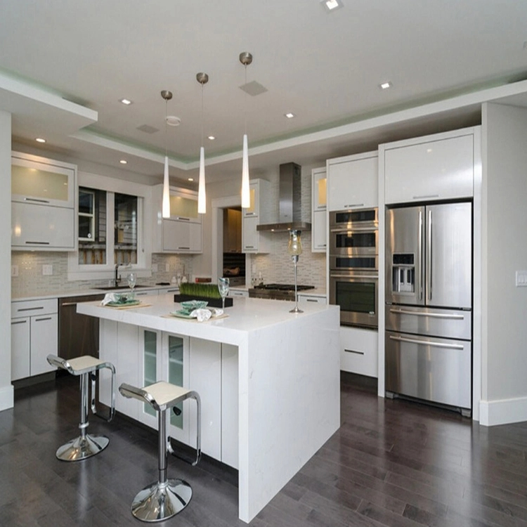 Custom Modern Fitted Kitchen Island Cabinets Set Furniture Designs Australia Black Matte Finish Lacquer Kitchen Cabinet