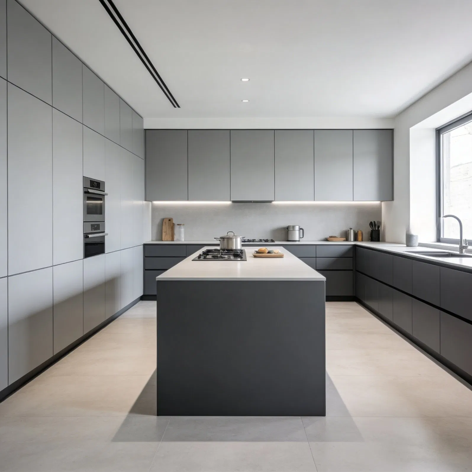 Custom Melamine Kitchen Cabinet System with Matte Finish Options