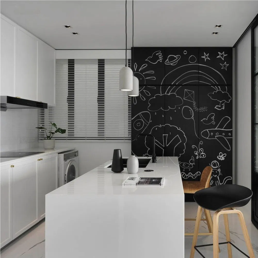 U Shape Custom Made Lacquer Kitchen Cabinets Plywood Kitchen Units