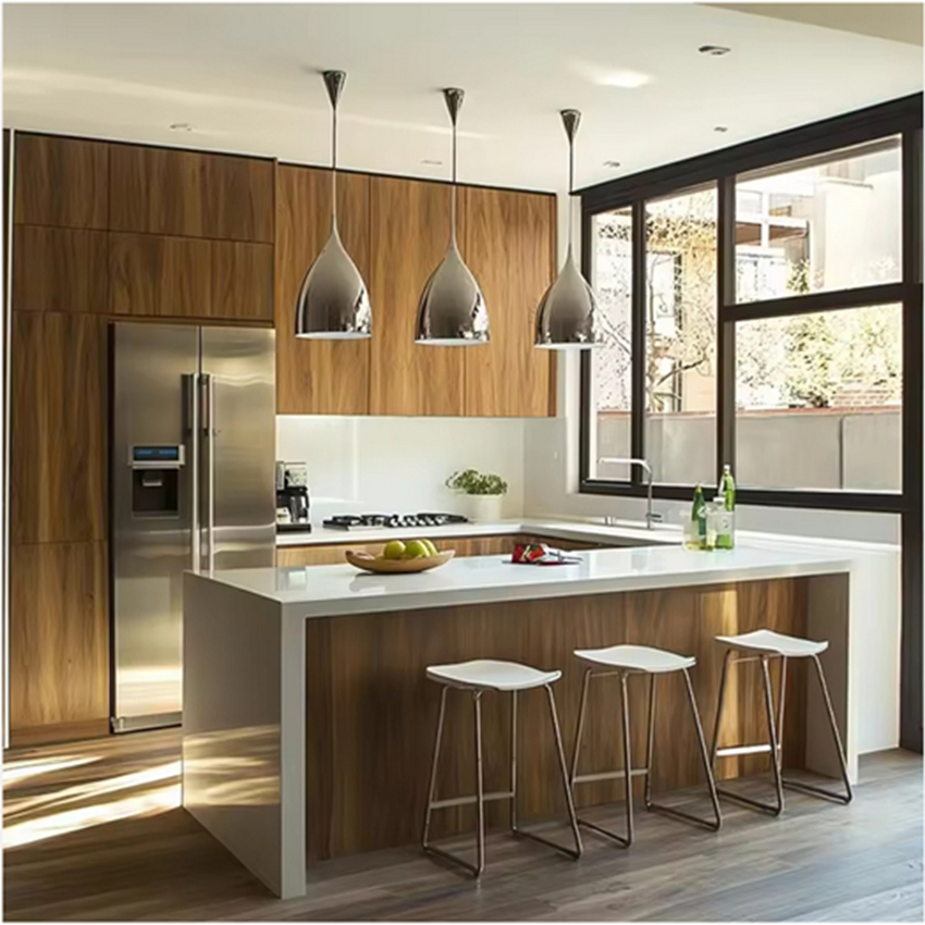 Factory Modern Design Waterproof Metal Aluminium Frame Cupboard Cabintry Aluminum Honeycomb Composite Panel Kitchen Cabinet Set