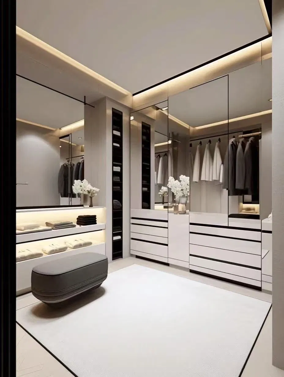 Customized Closet Modern Clothes Storage Cabinets Set Bedroom Furniture Walk in Wardrobe