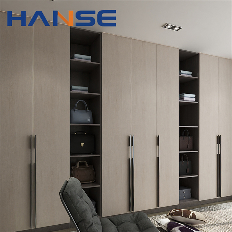 Custom Size Home Furniture Bedroom Modern Built in Portable Wooden Sliding Door Closet System Wardrobe