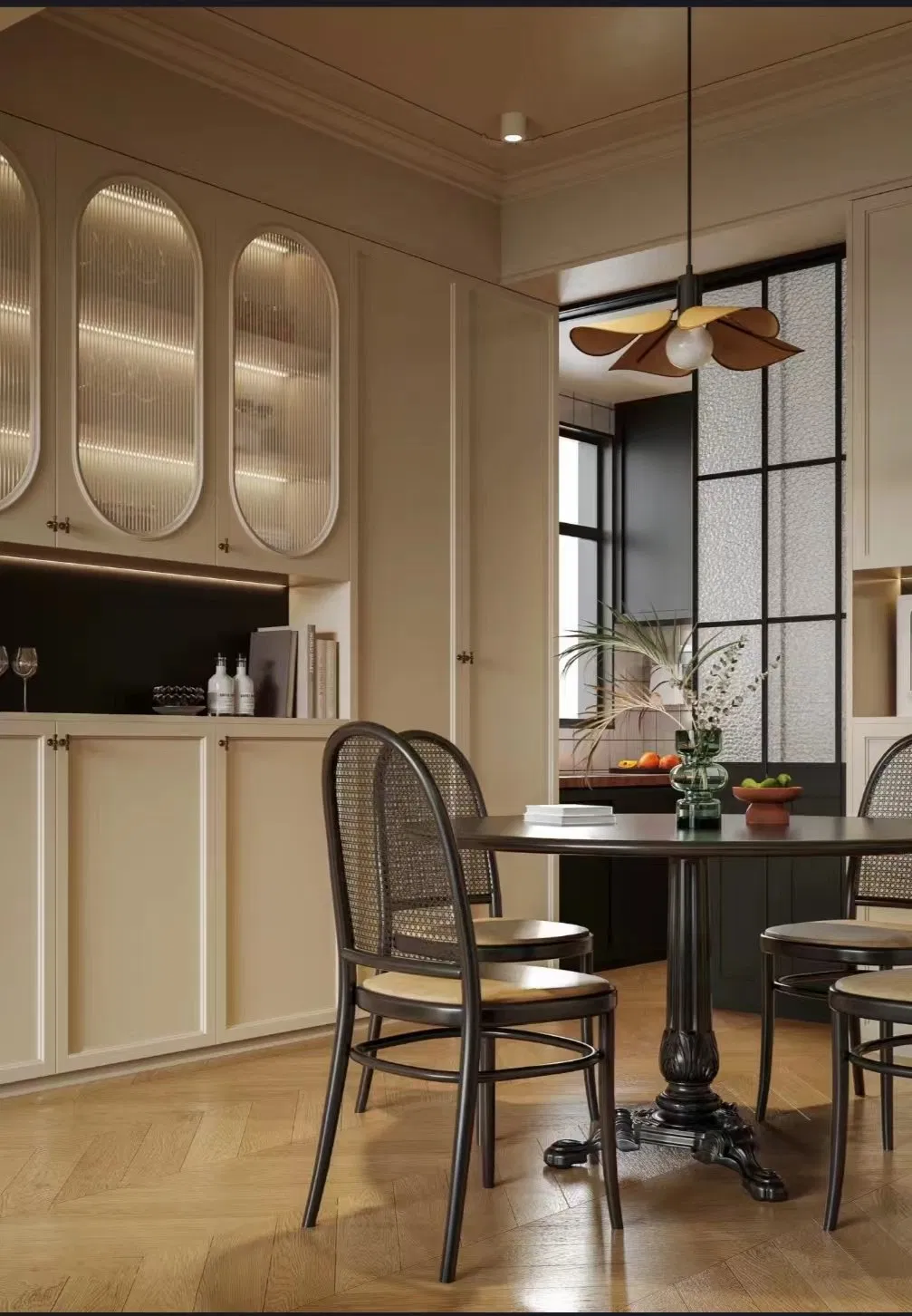 L-Shaped Multi Color Simple Design Melamine Modular Kitchen Cabinets