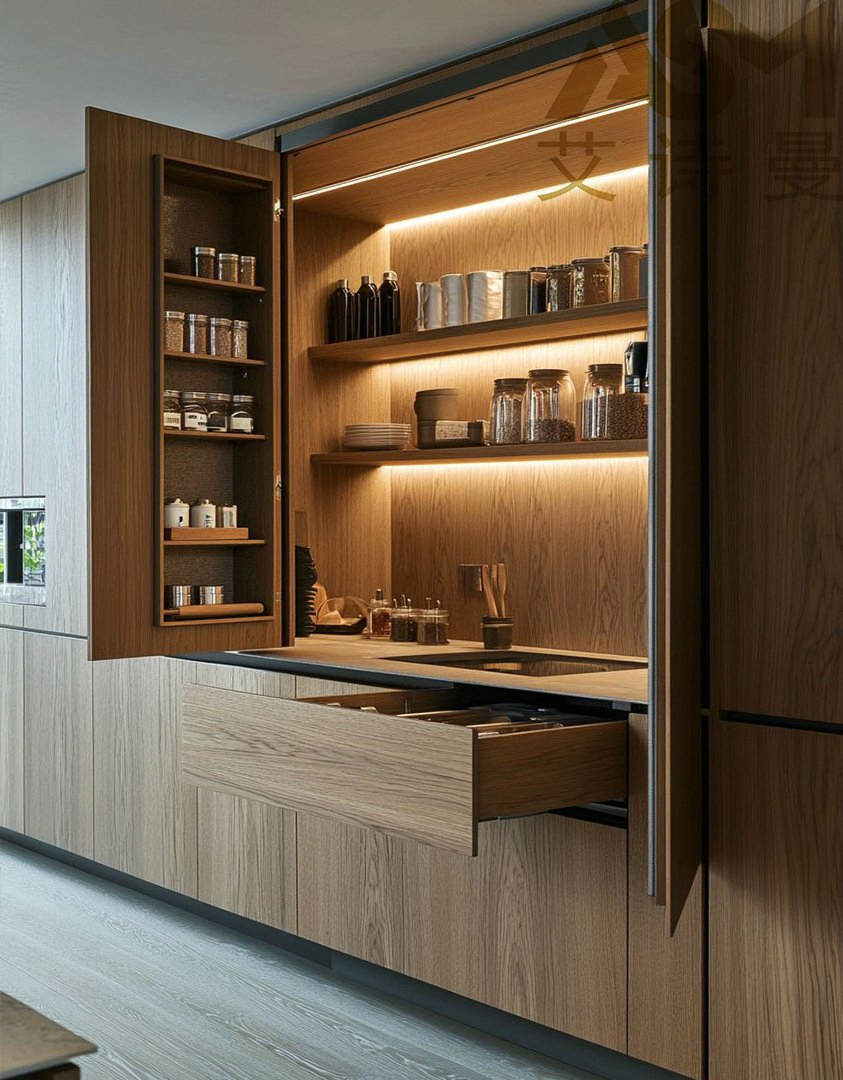 Modular Kitchen Cabinet System for Flexible Layouts